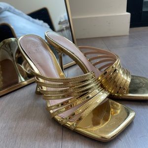 Gold mule heels